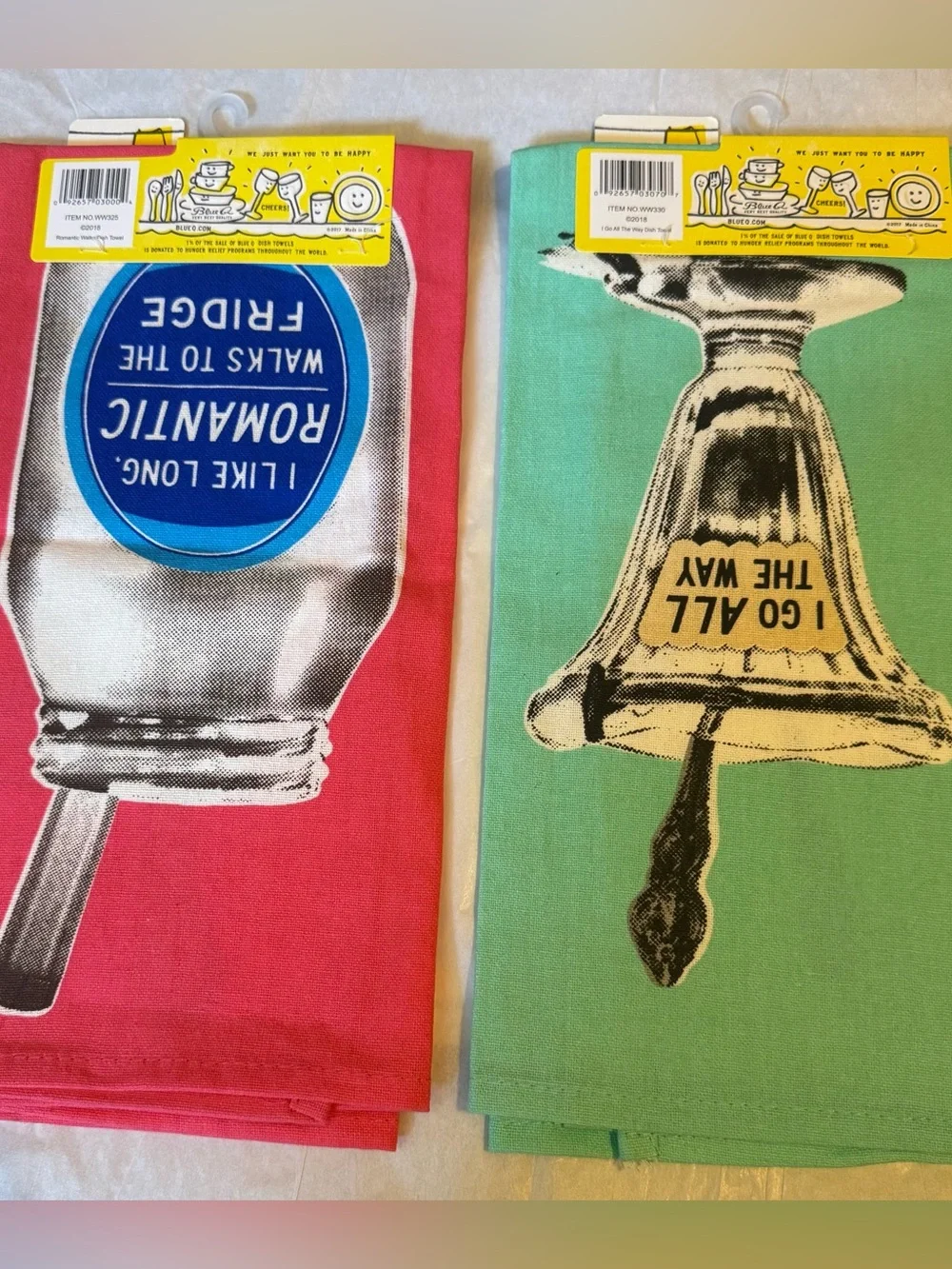 2 NWT Blue Q Dish Towels Fun Funny Cute